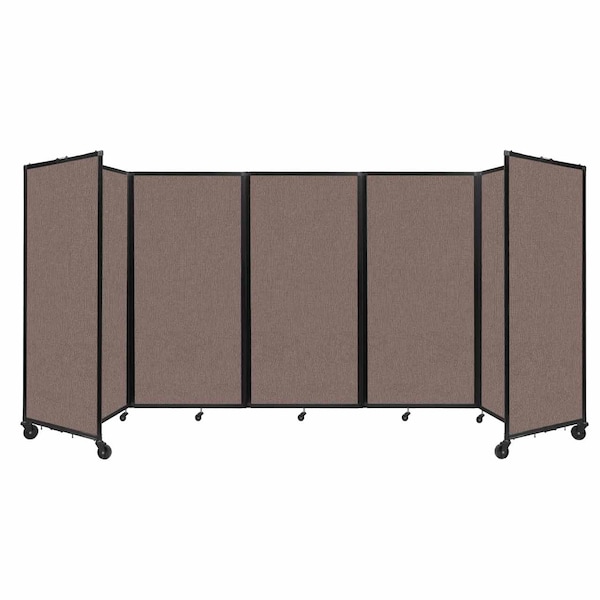 Versare Room Divider 360 Folding Portable Partition 14' x 6' Latte Fabric 1172513 - main